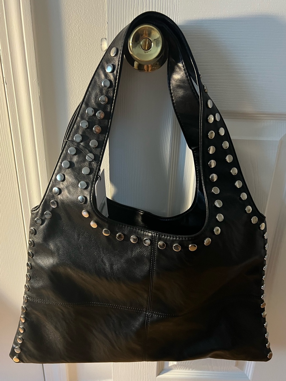 Princess Polly Black Studded Shoulder Bag